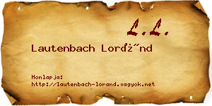 Lautenbach Loránd névjegykártya
